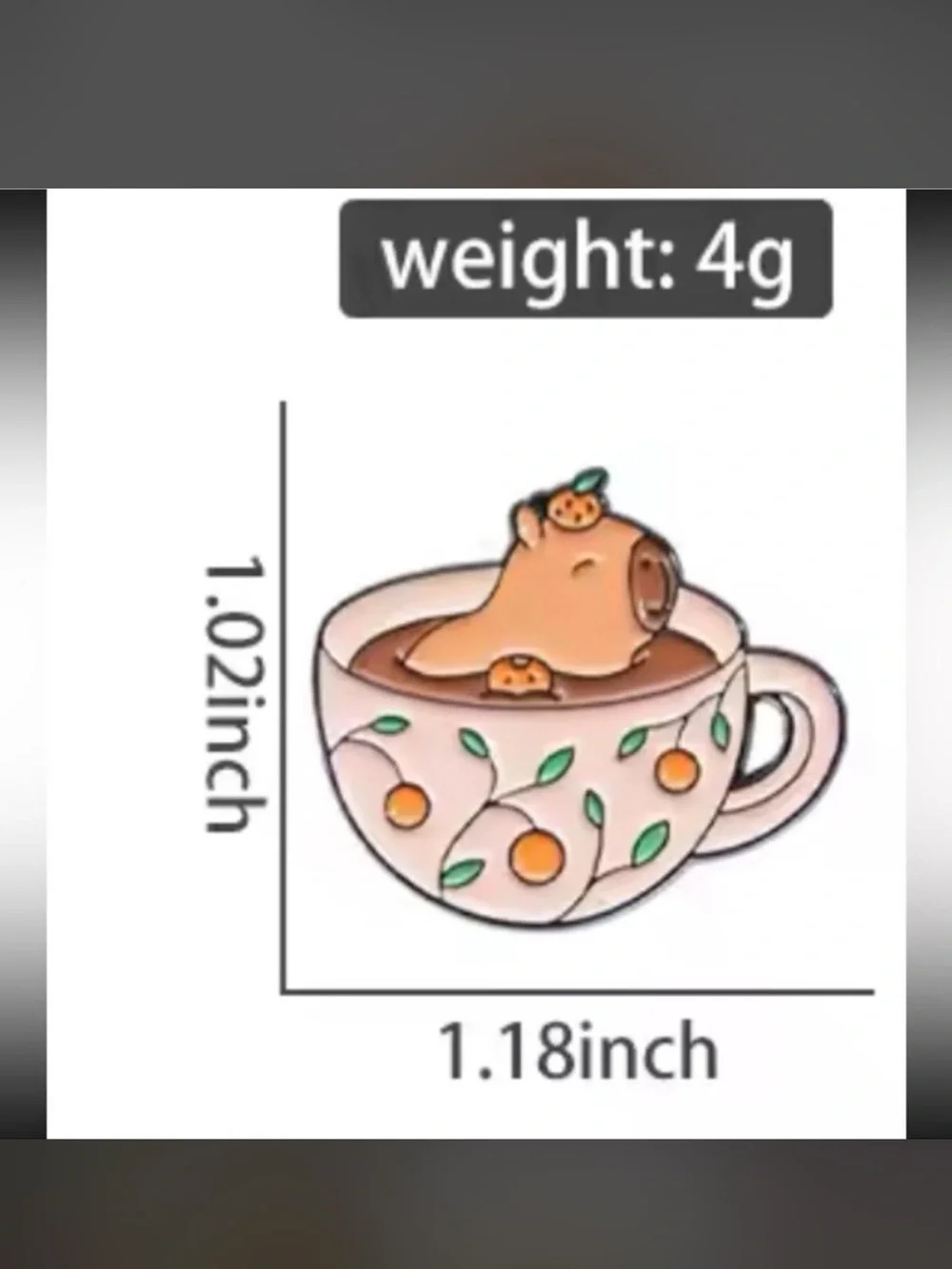 $3  Capybara teacup Pin $3 WHEN BUNDLED WITH 3 OR MORE
